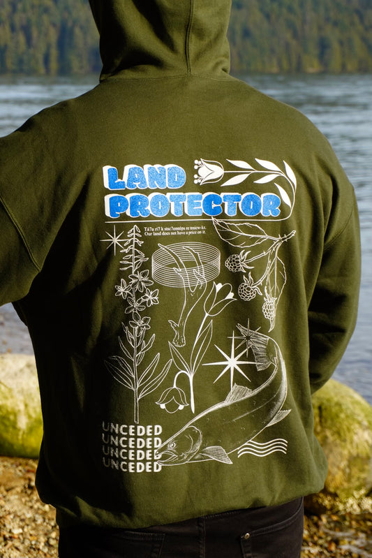 Land protector green hoodie